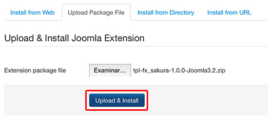 joomla template upload install
