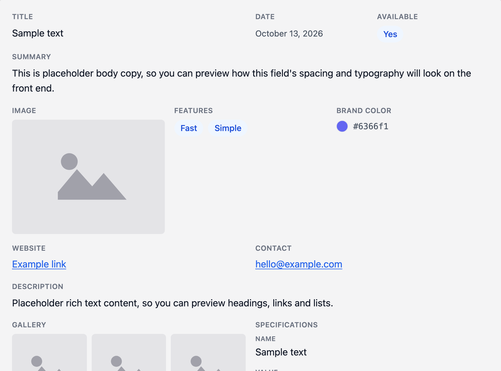 Plain theme in the theme editor preview