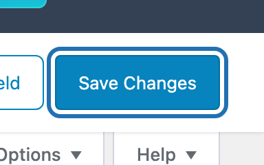 Save Changes button on the field group edit screen